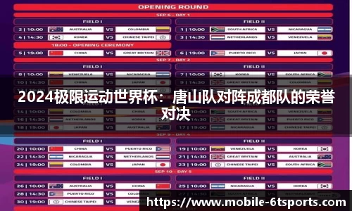 2024极限运动世界杯：唐山队对阵成都队的荣誉对决