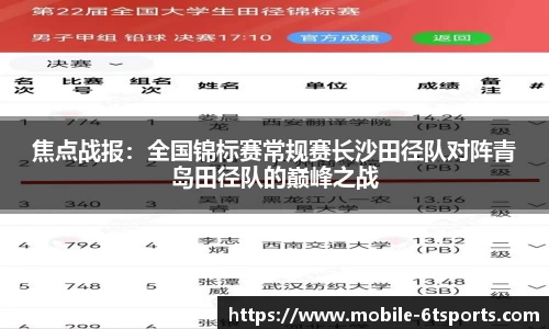 焦点战报：全国锦标赛常规赛长沙田径队对阵青岛田径队的巅峰之战
